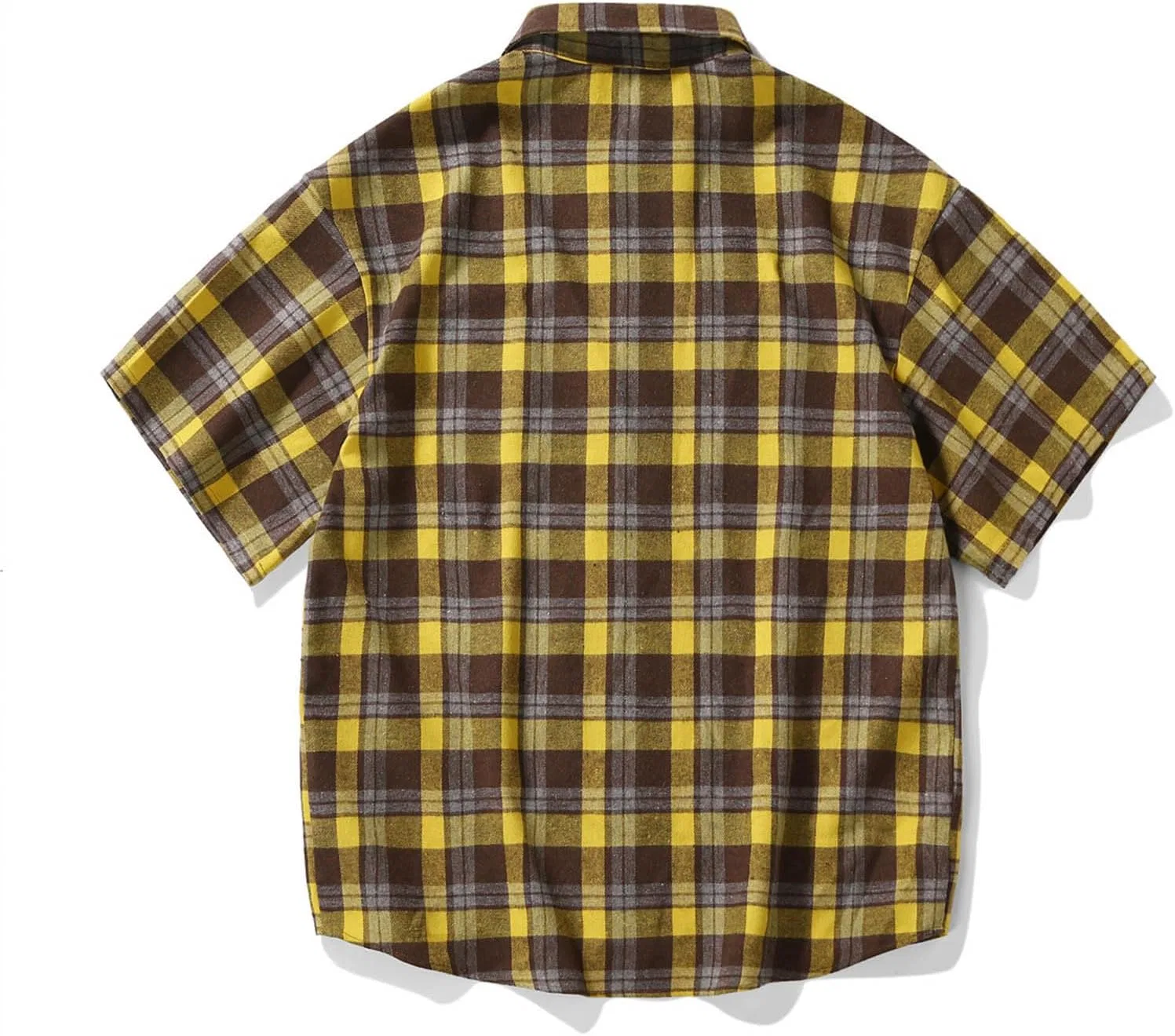 Мужская футболка с принтом в клетку, Cotton, Yellow — фото 3