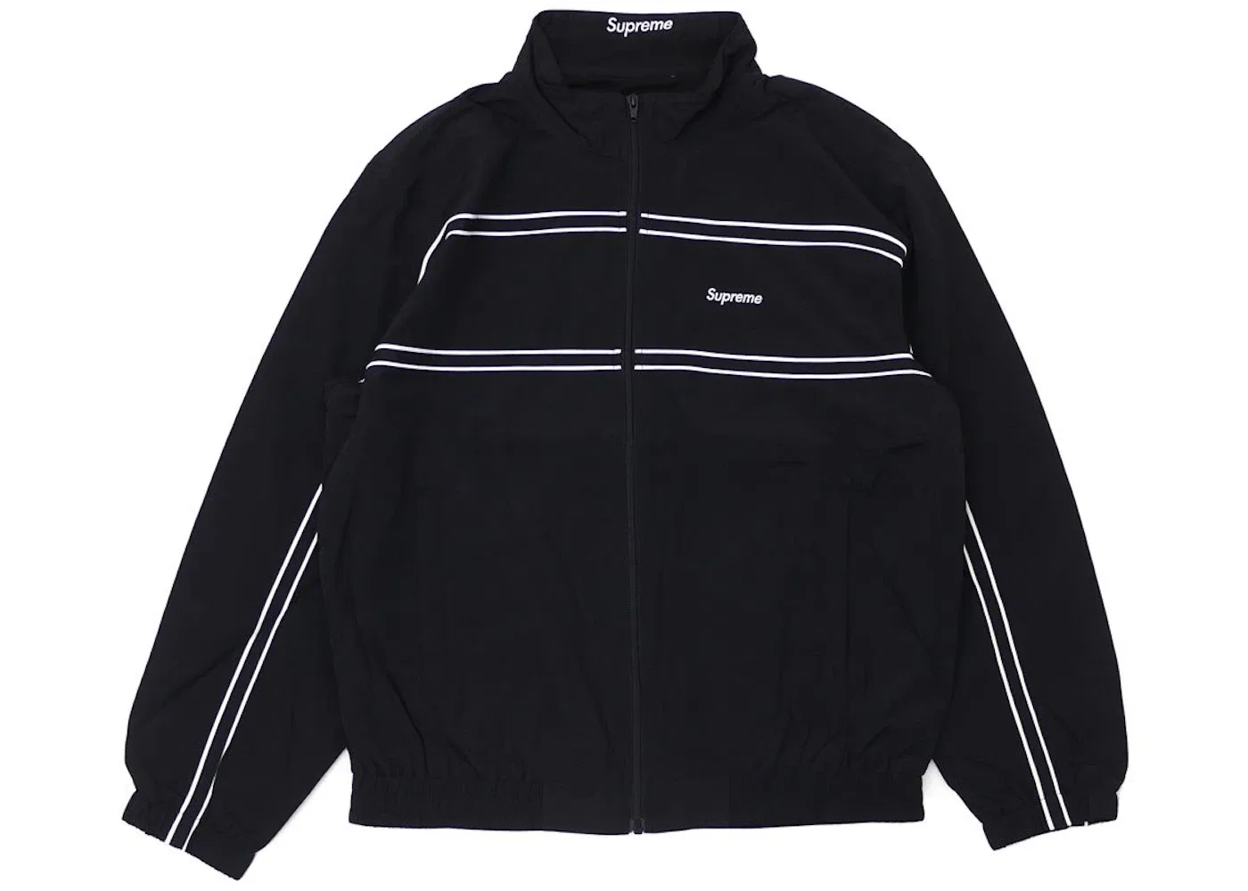 Мужская спортивная куртка с контрастной окантовкой Piping Track Jacket Supreme, черный