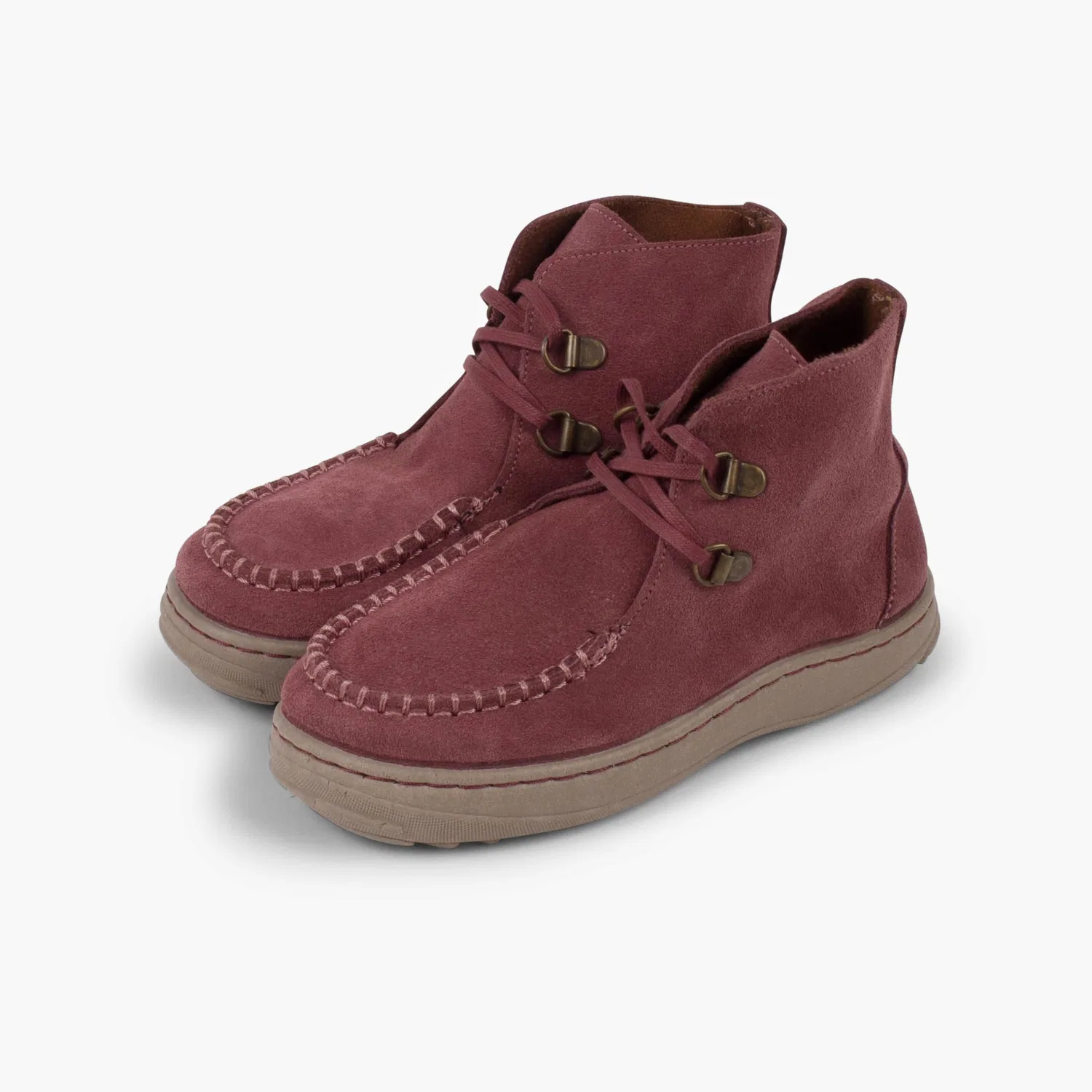 Детские ботинки для мальчиков со шнуровкой Pisamonas Indian Boots With Laces and Non-slip Sole, Aubergine — фото 4