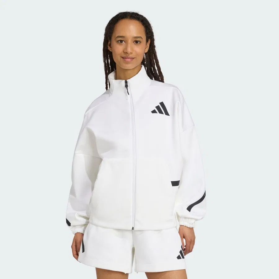Женский свитшот с высоким воротником W Z.n.e. Tt adidas, XL, Белый