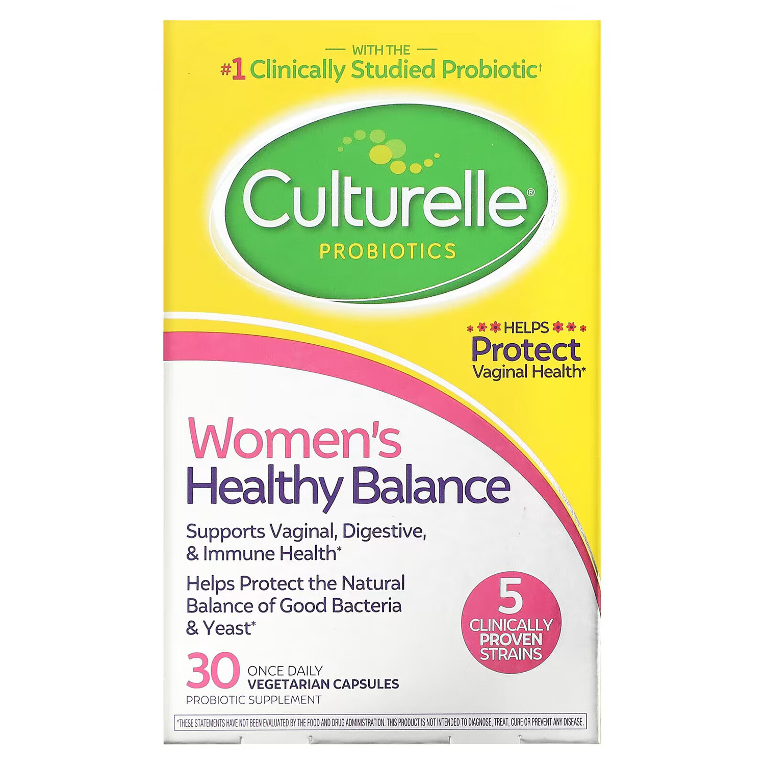 

Culturelle, пробиотики, здоровый баланс для женщин, 30 вегетарианских капсул для ежедневного одноразового приема