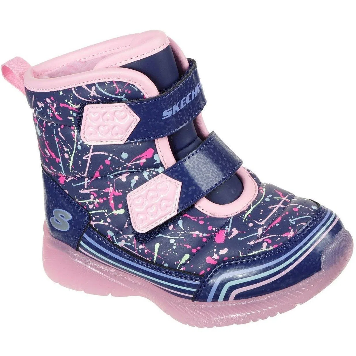 Детские ботинки для девочек с подсветкой Illumi-Brights Power Paint Skechers, Darkblau Rosa