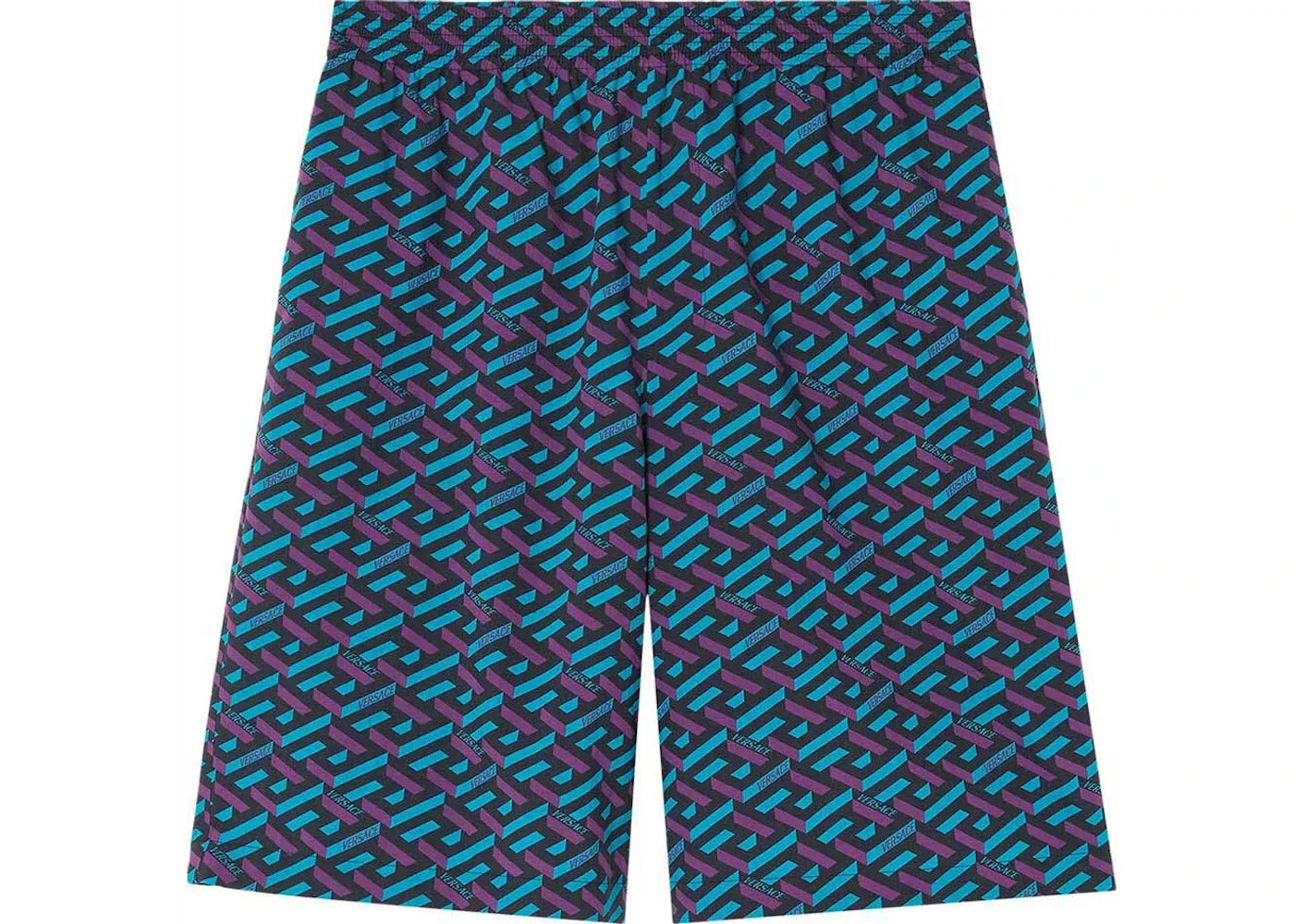 Мужские шорты с принтом La Greca Versace, Blue/Purple