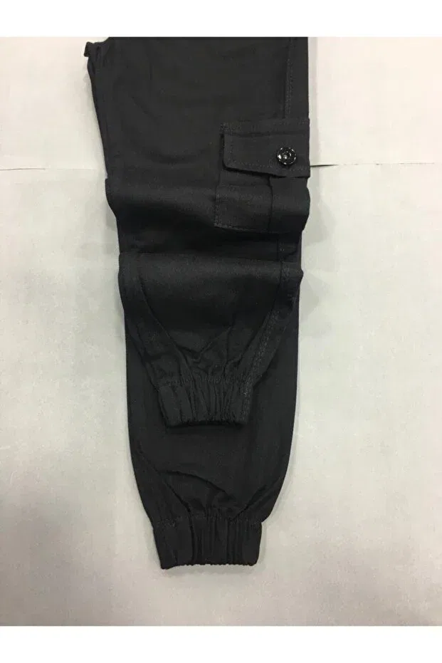 Детские брюки карго с эластичным манжетом Jeans Generic Brands, Black — фото 3