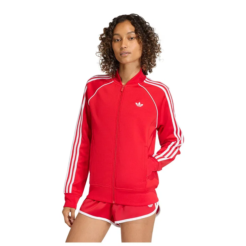 Толстовка на молнии из вельвета Adidas Originals, красный
