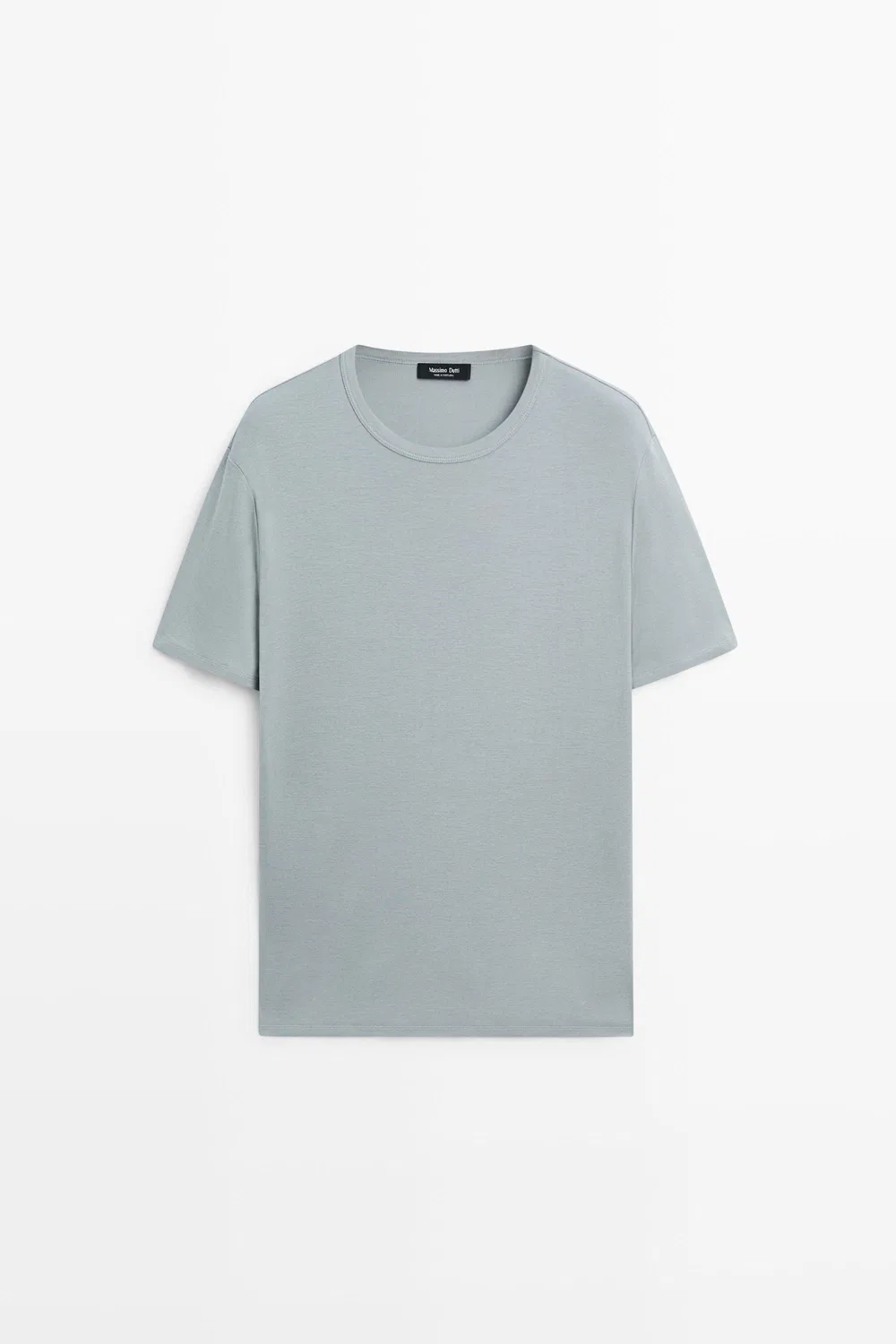 Футболка Massimo Dutti 100% Cotton Short-sleeve, серо-голубой — фото 2