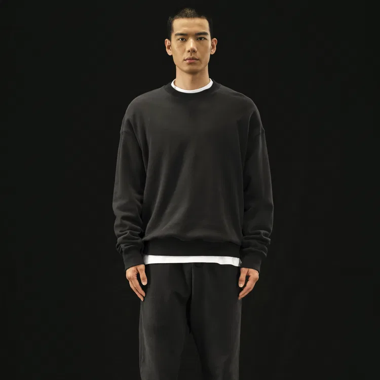 Детский свитшот свободного кроя с круглым вырезом Nice Rice, Heather Gray — фото 4