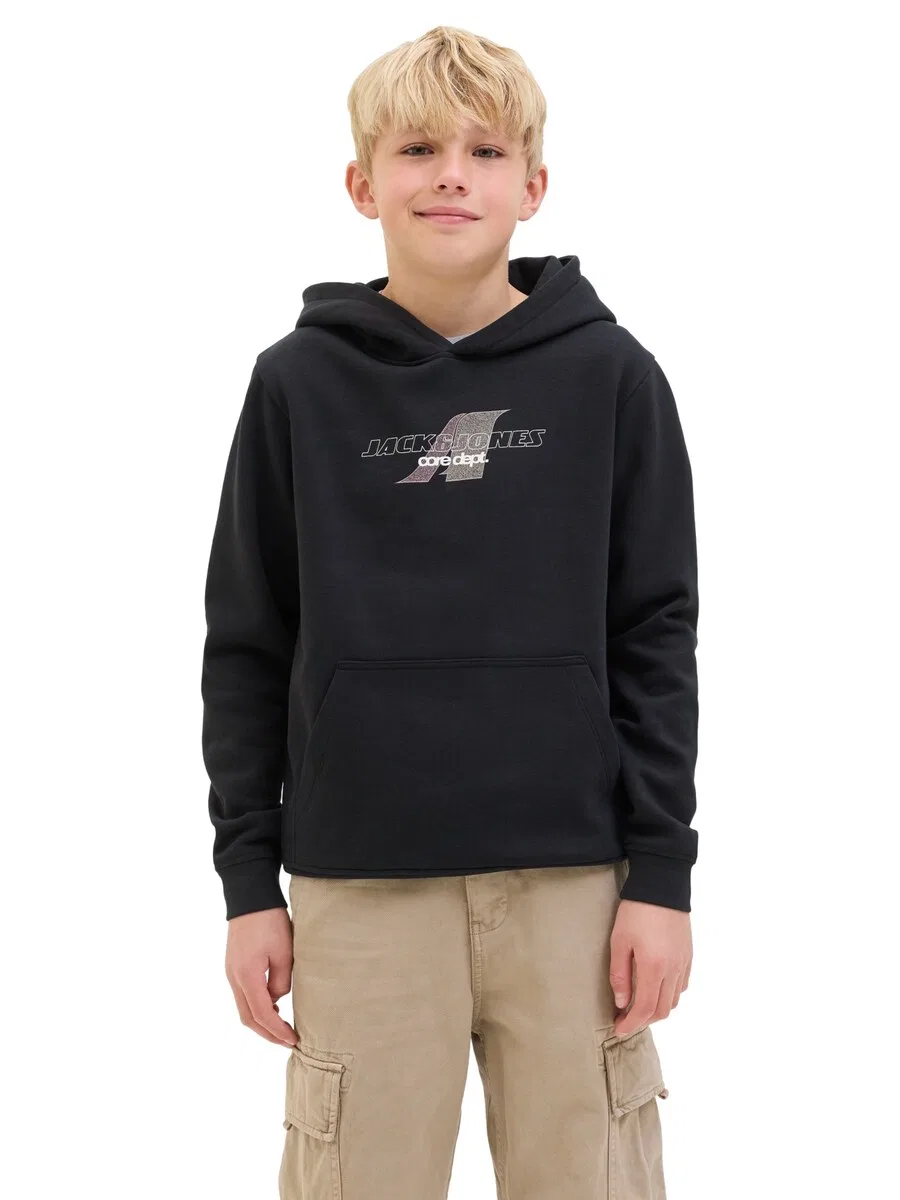 Детская толстовка 'Tier' черного цвета Jack & Jones Junior — фото 2