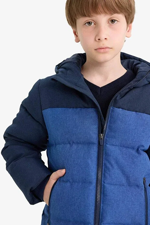 Детское пальто для девочек водонепроницаемое Defacto, Navy Blue Nv30 — фото 4