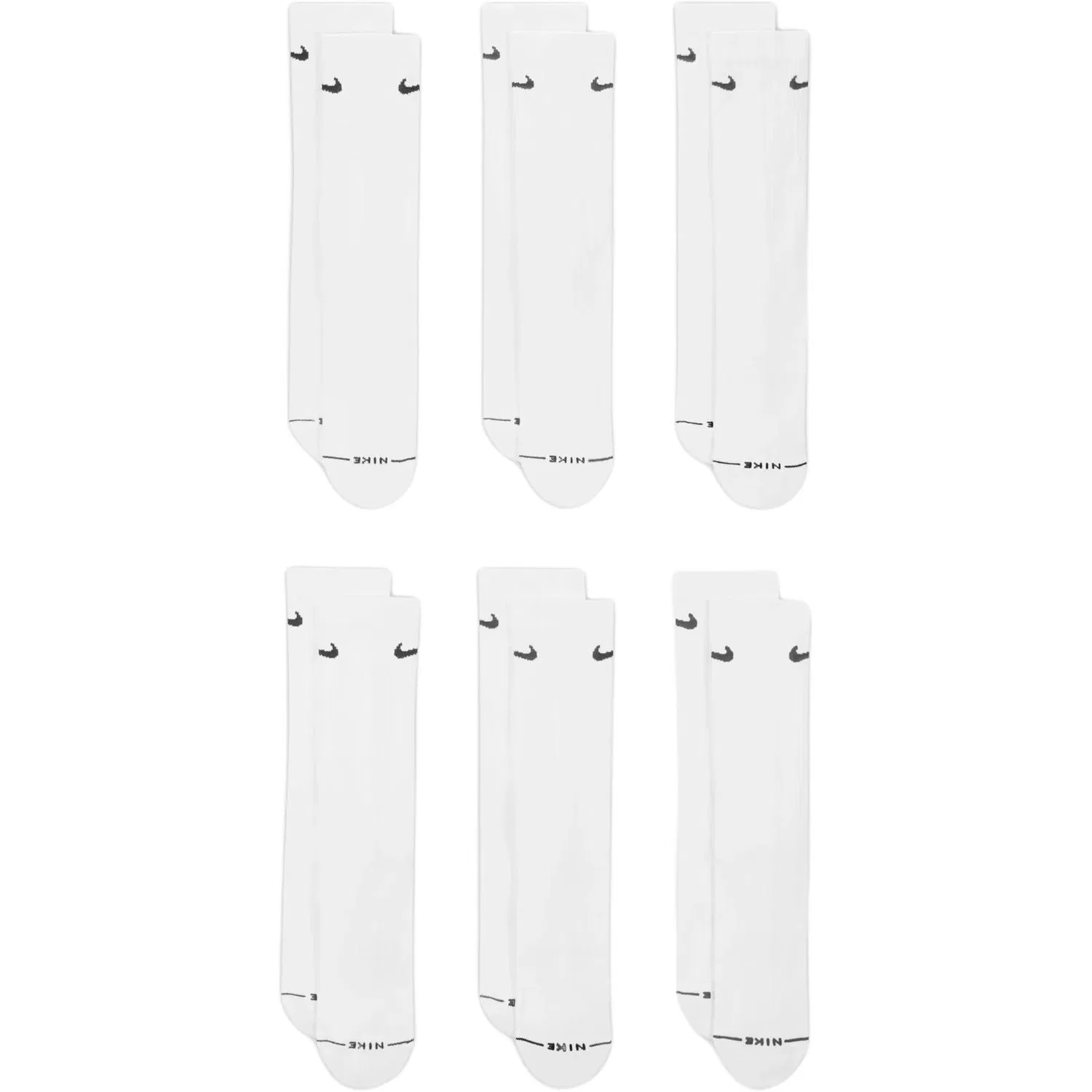 Детские носки с длинным голенищем, комплект из 6 пар, Nike, White