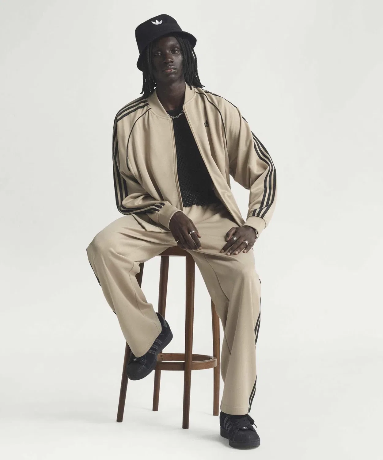 Мужская куртка-трактор с принтом, модель SST Adicolor Classic Loose Adidas, Beige — фото 3