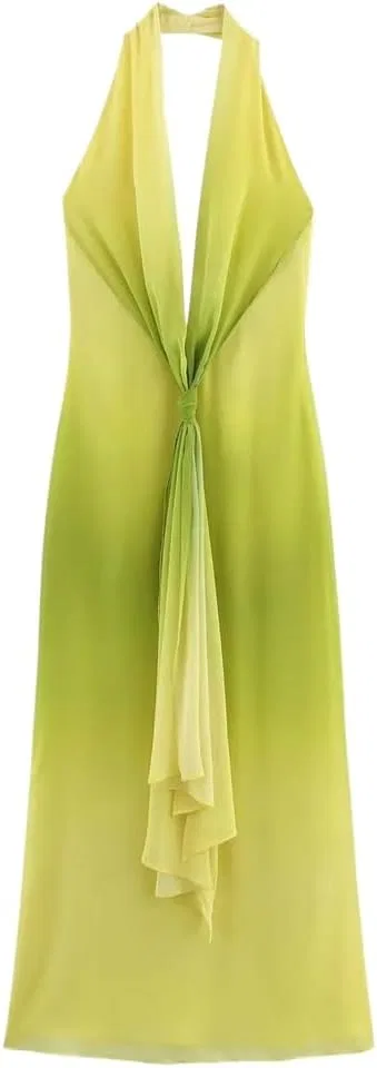 Женское платье fit and flare с градиентным принтом, Yellow