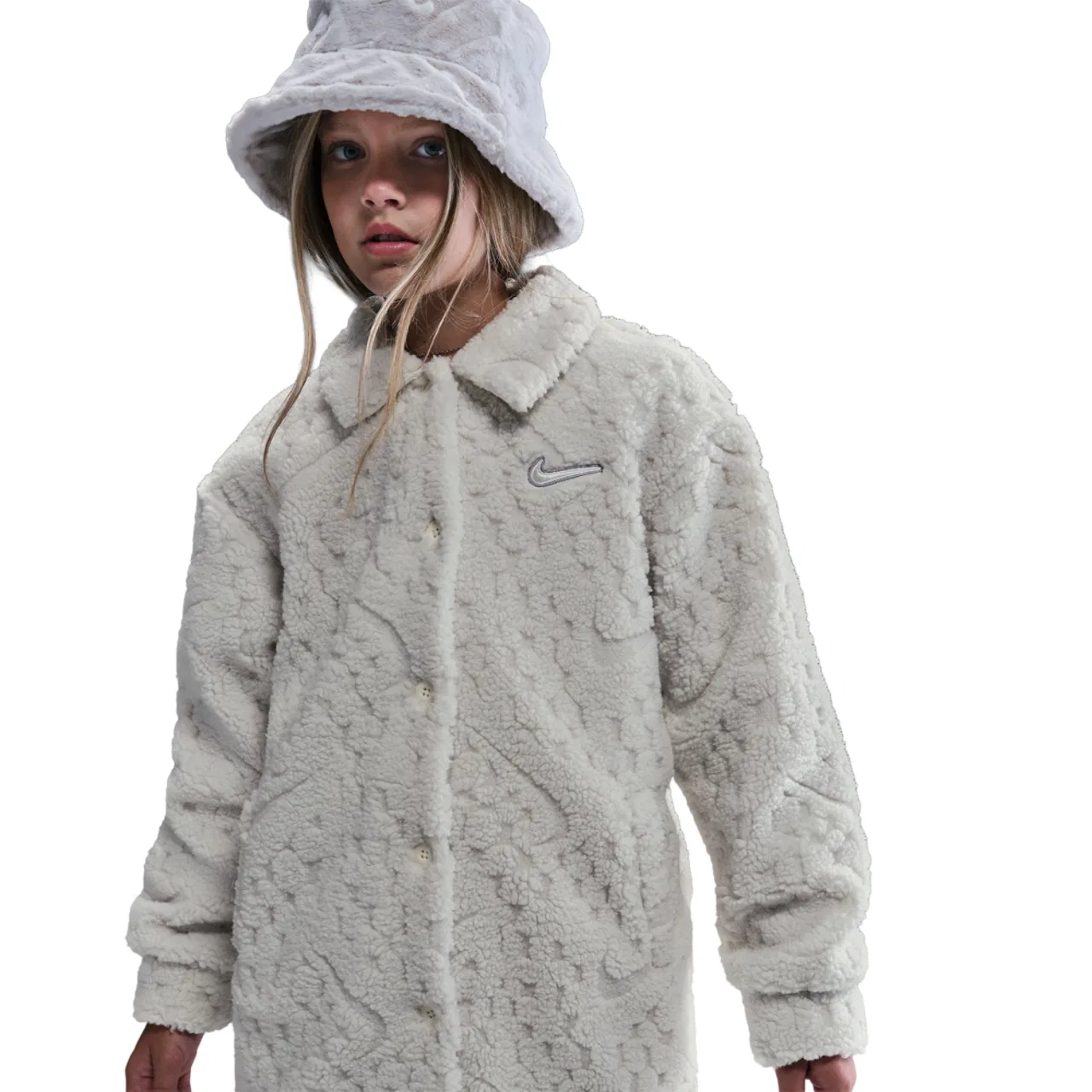 Куртка для девочек Cozy Deluxe Nike, цвет Soft Pearl/White