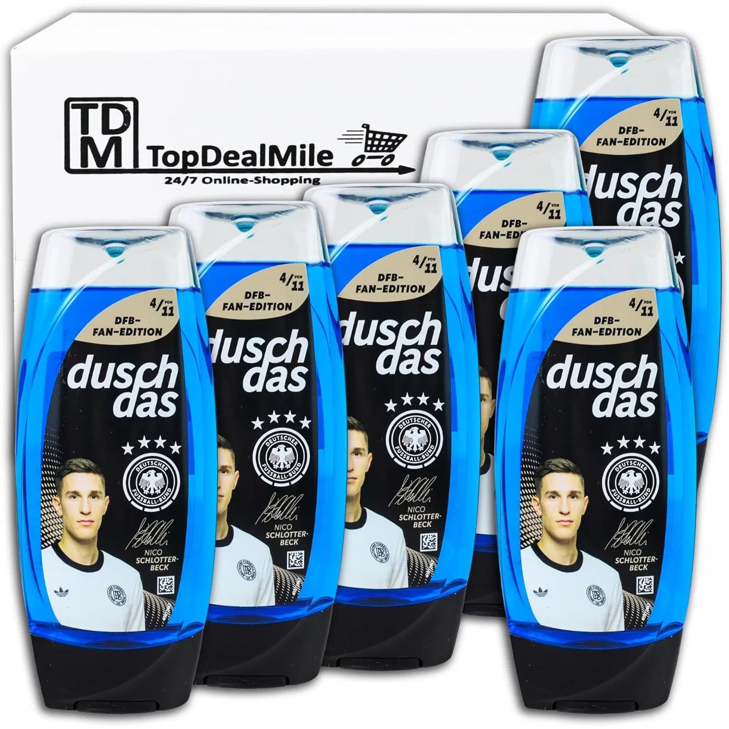 Гель для душа 3-в-1 Duschdas Men DFB Fan Edition, 6x225 мл, TopDealMile