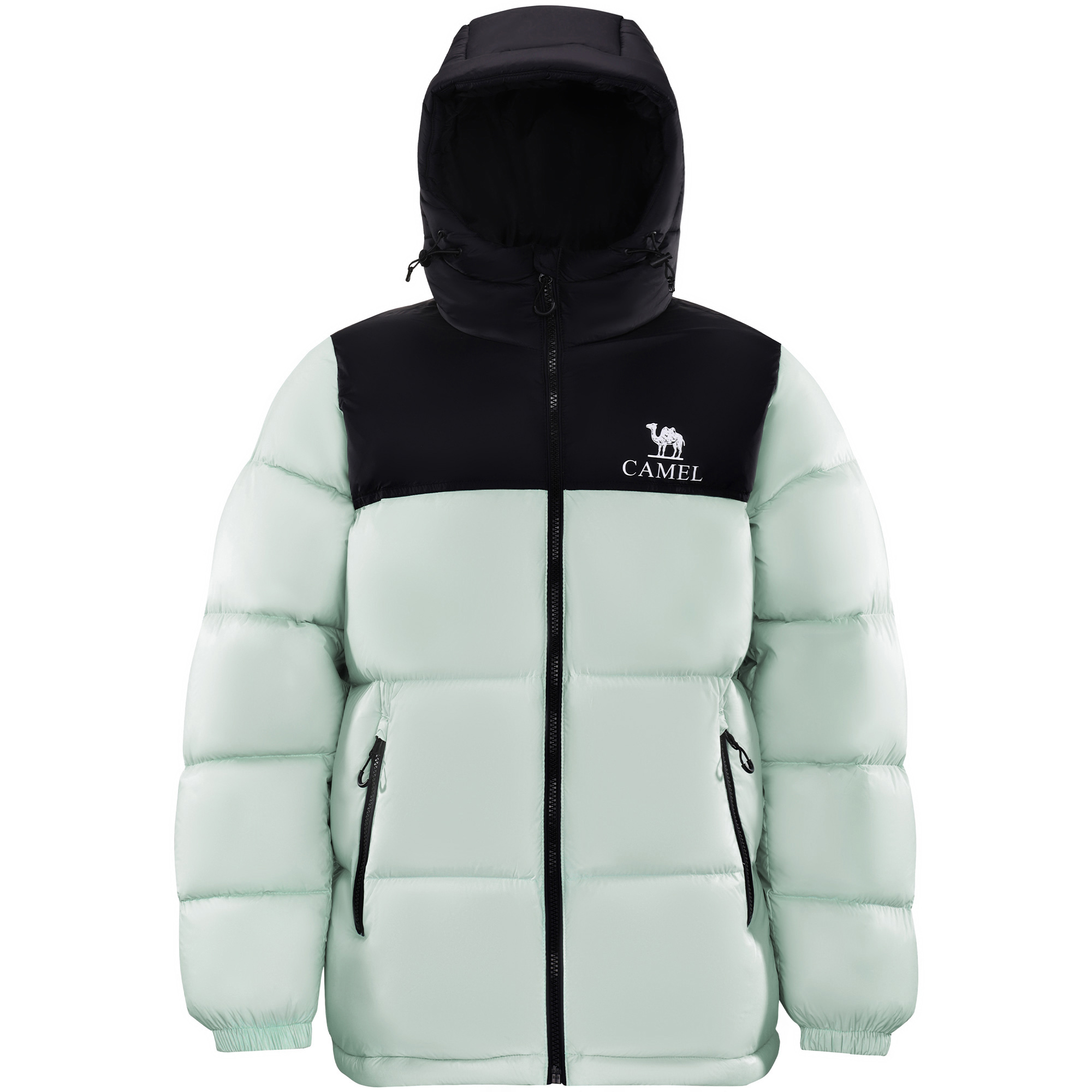 

Пуховик Unisex с капюшоном Moderate Puffer CAMEL, phantom черный/salt mist синий