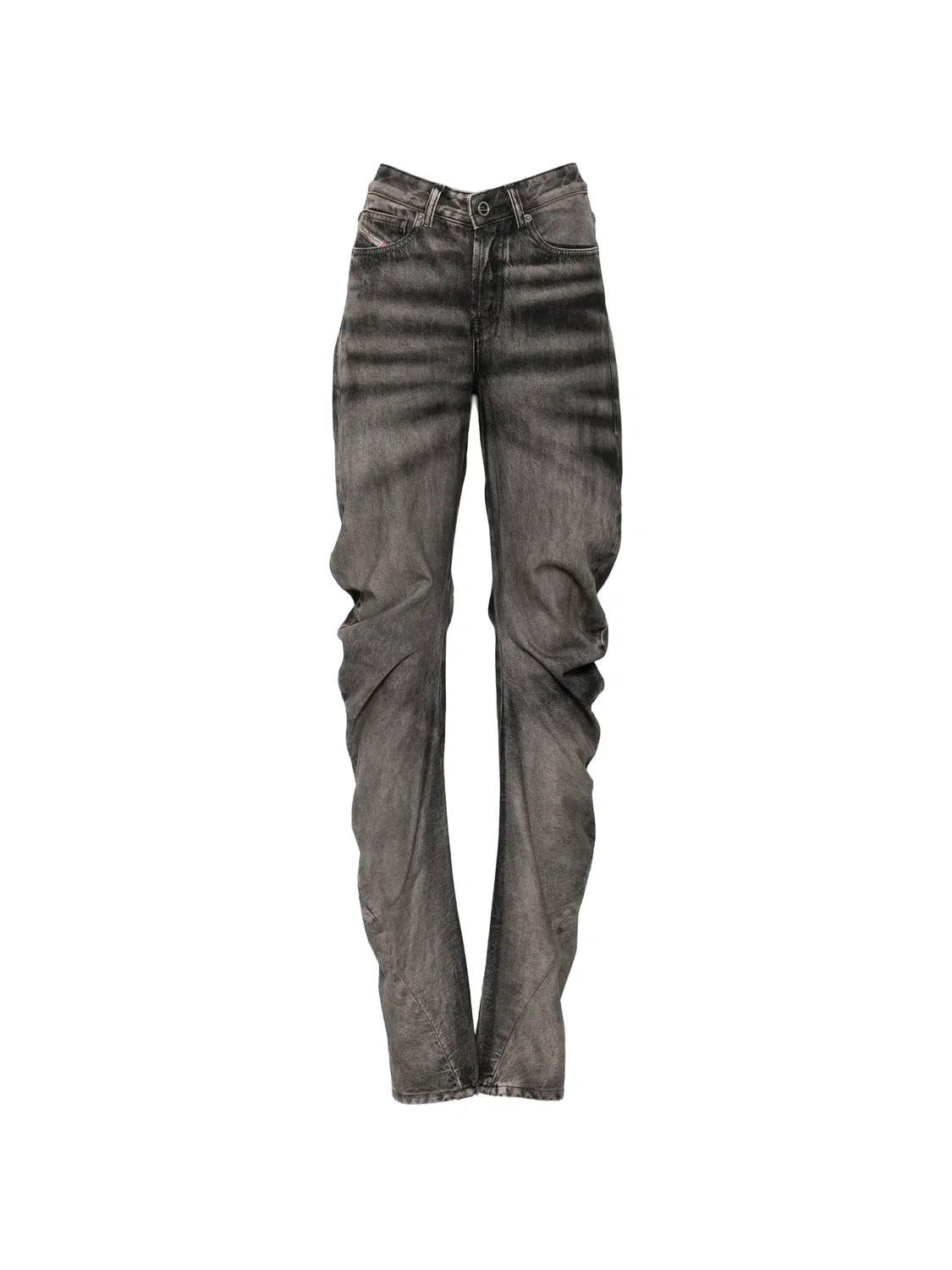 Джинсы со вставками и эффектом потертости Diesel, серый