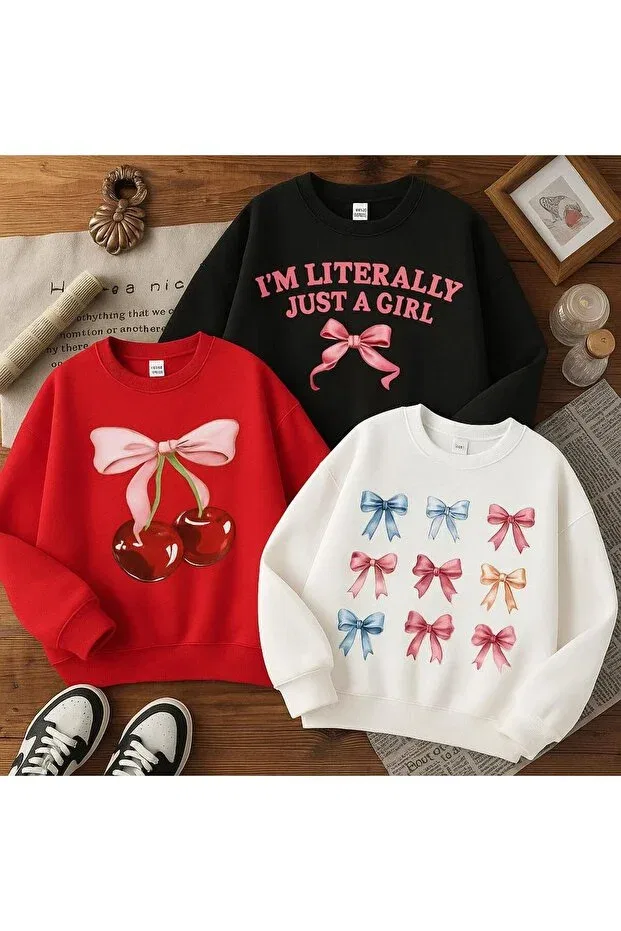 Детское для девочек свитшот с длинным рукавом комплект 3 шт Moda, Pink