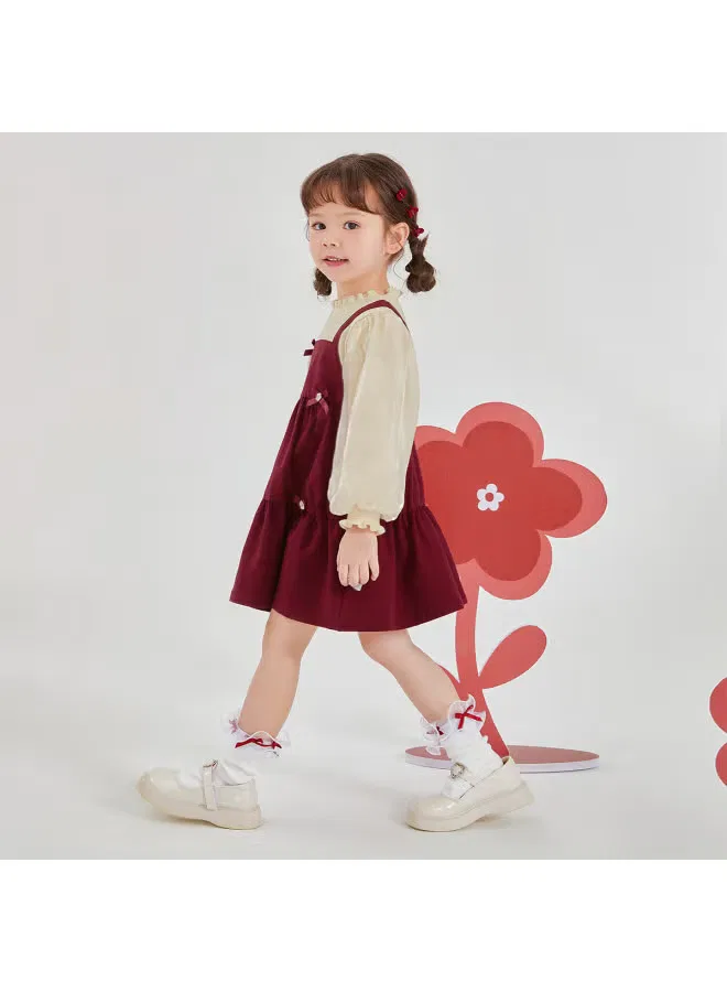 Платье с бантом-брошью, модель D bow knot false two-piece, Jellybaby — фото 3