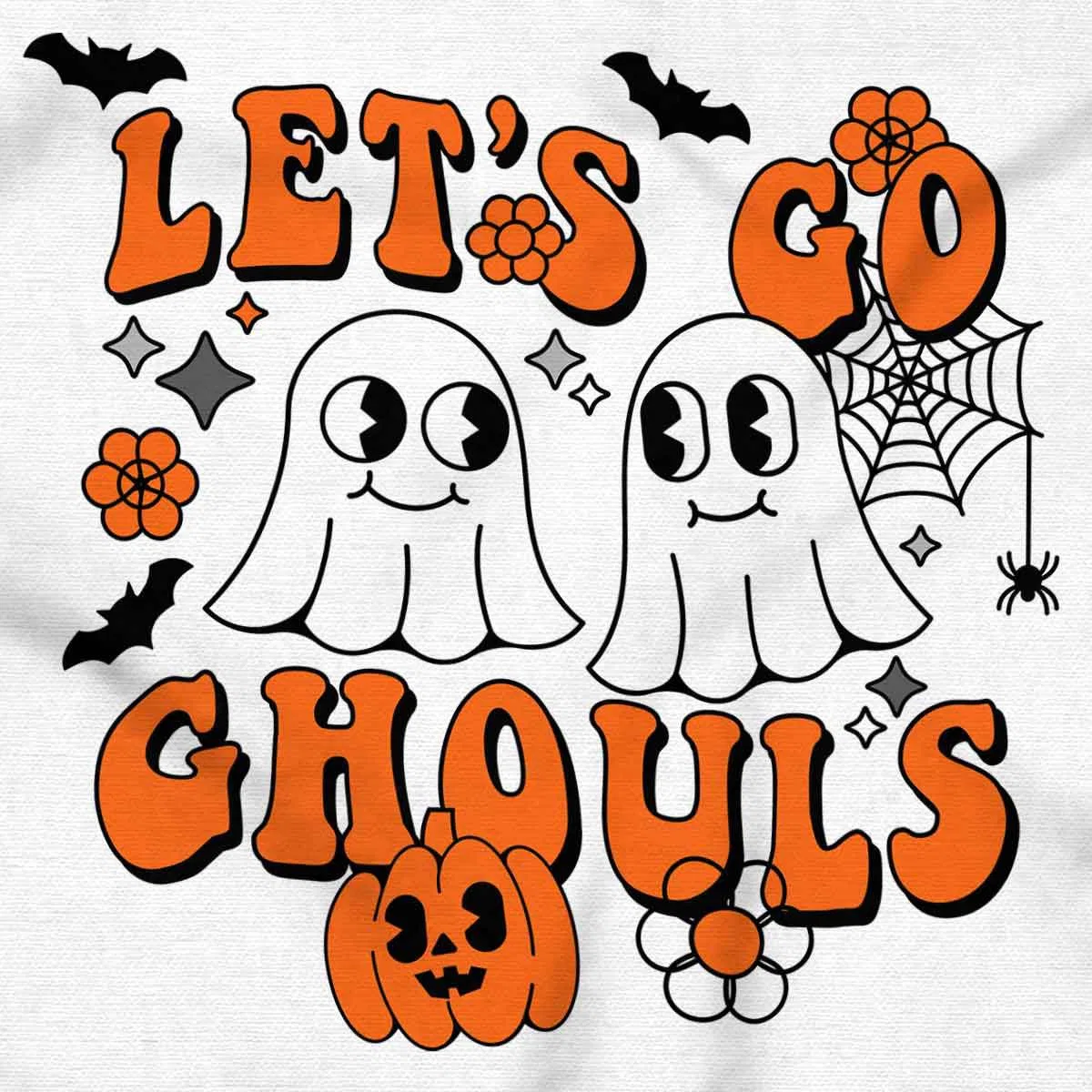 Детский боди-комбинезон с коротким рукавом Let's Go Ghouls Brisco Brands, White — фото 2