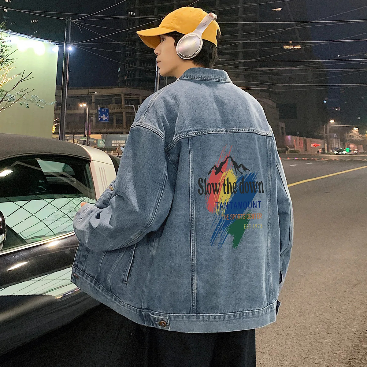 Детская джинсовая куртка с принтом Tonlion, Medium Denim Blue — фото 4