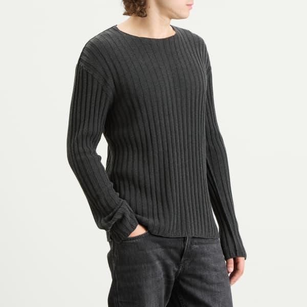 Джемпер Kartic из хлопка с ребристой отделкой Acne Studios, темно-серый melange — фото 2