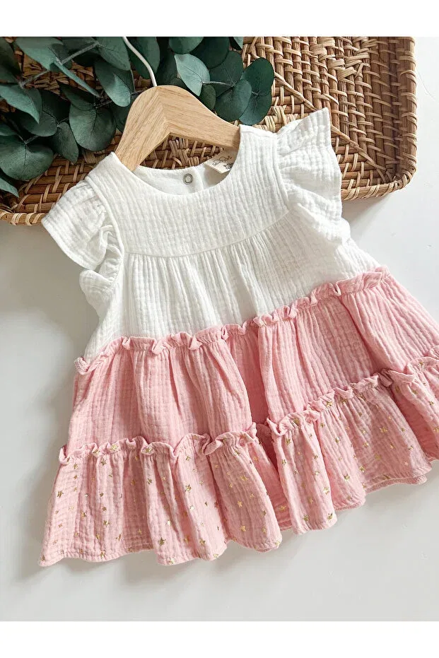 Детское платье-трапеция для девочек хлопковое Put-On-Out Pitababy, Pink