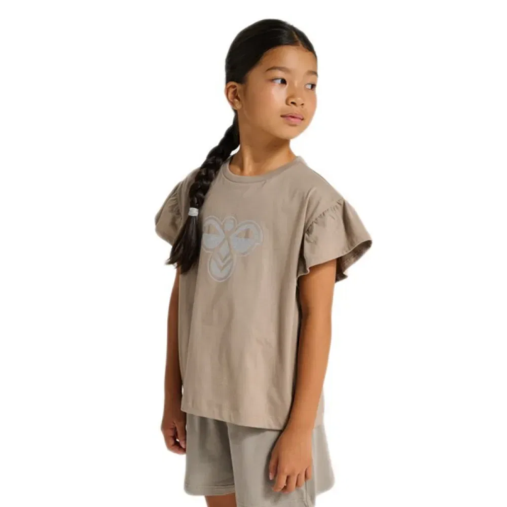 Детская футболка для девочек с рюшами Ruffle Big Bee Hummel, Beige