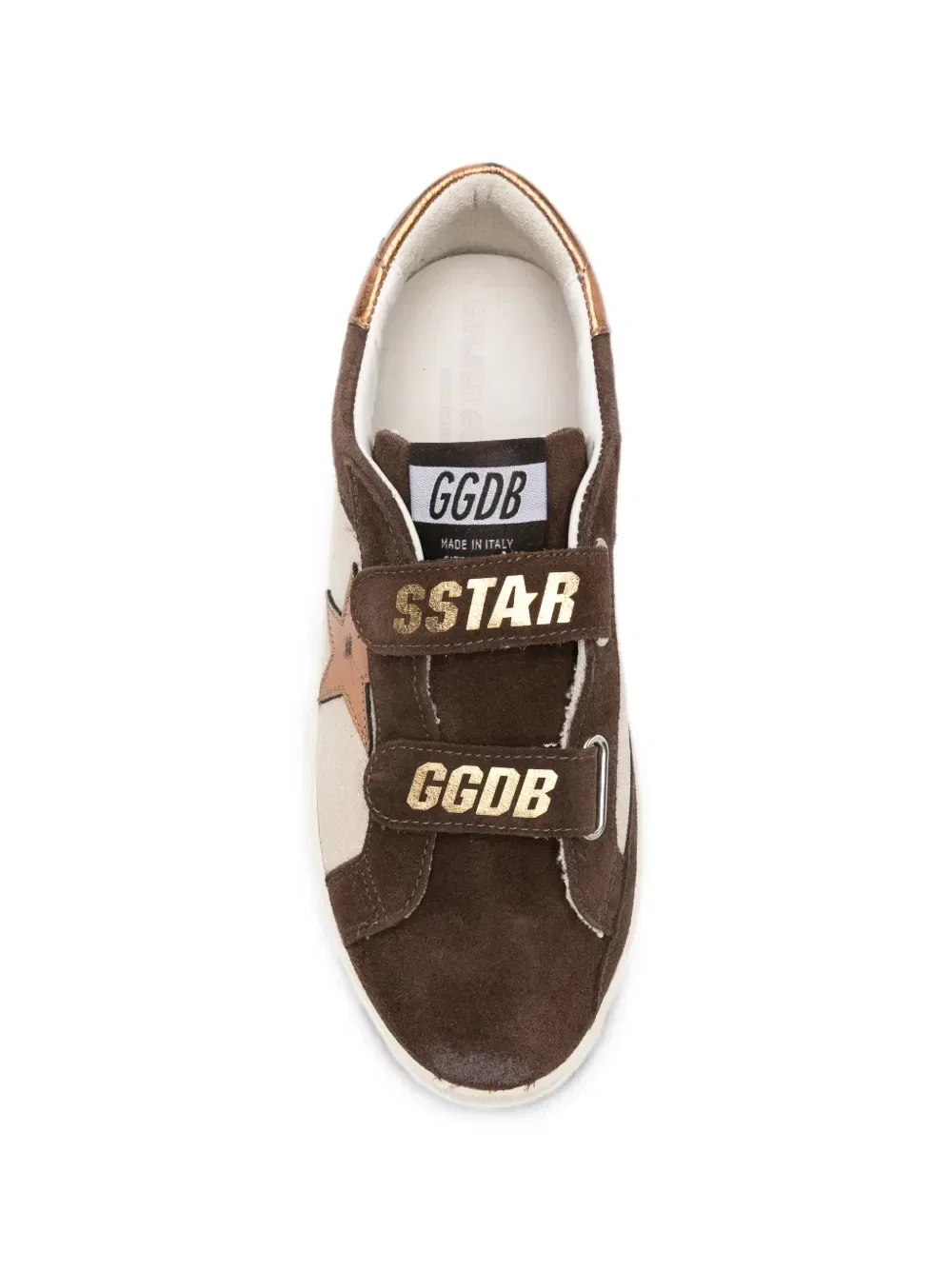 Кроссовки Old School с застежками-липучками Golden Goose Kids, коричневый — фото 3