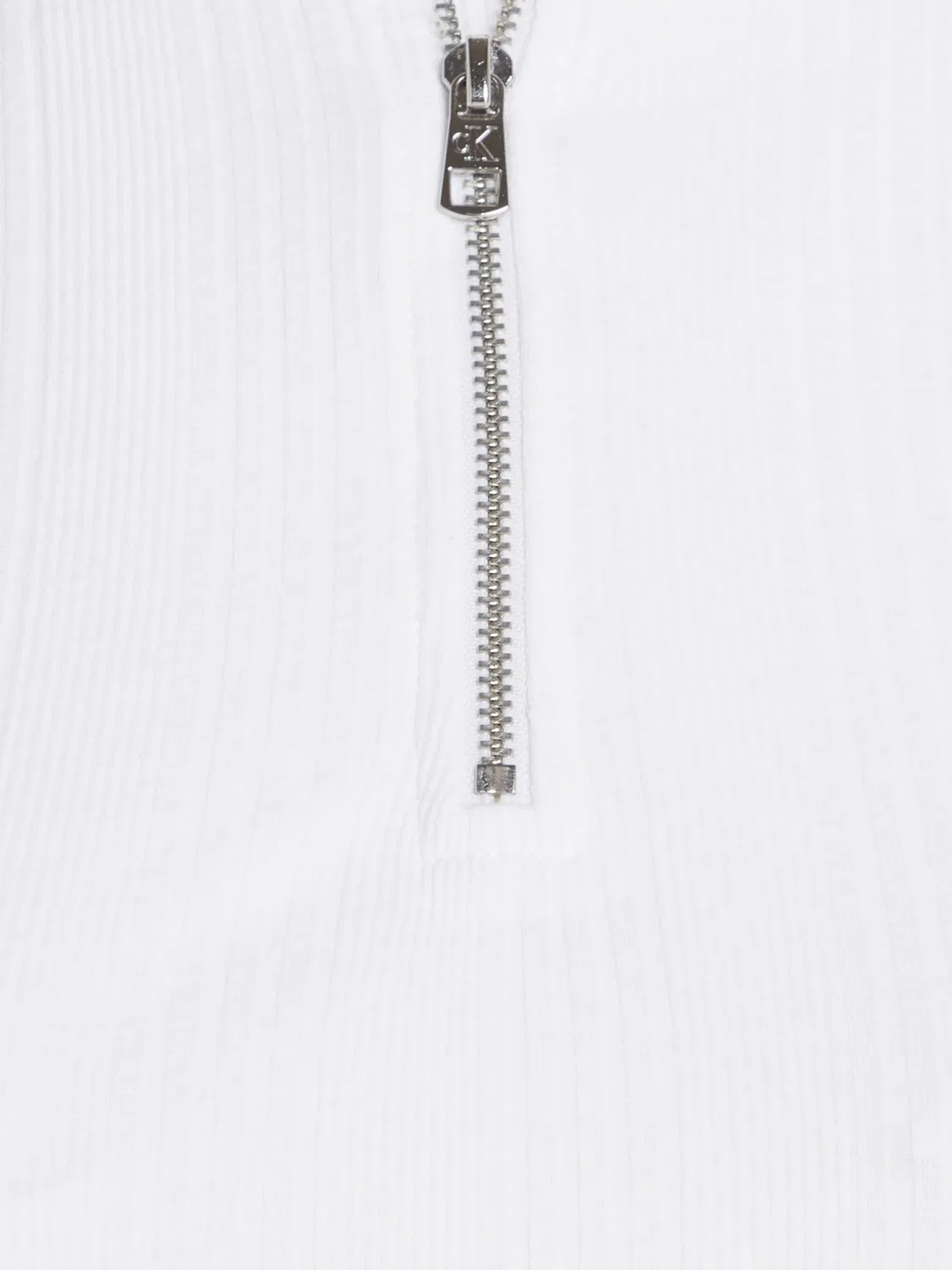 Женский топ с длинным рукавом Variegated Rib Half Zip Calvin Klein, Bright White — фото 4