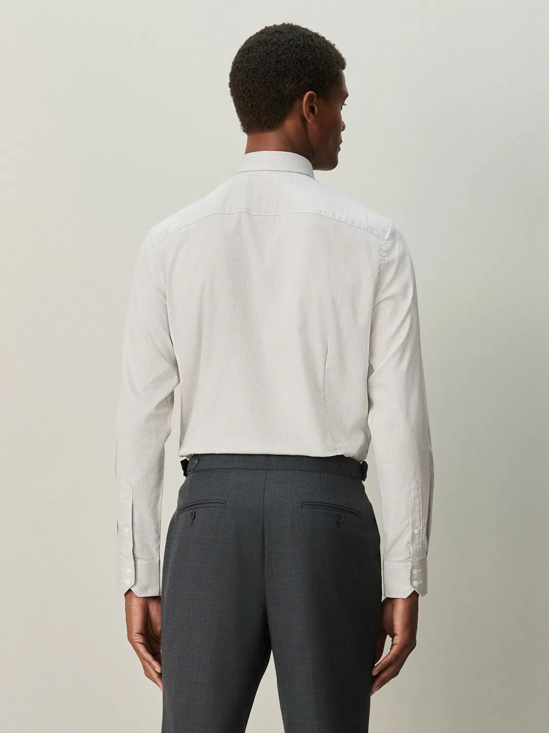 Рубашка формальная, текстурированная, Slim Fit Next, нейтральный — фото 3