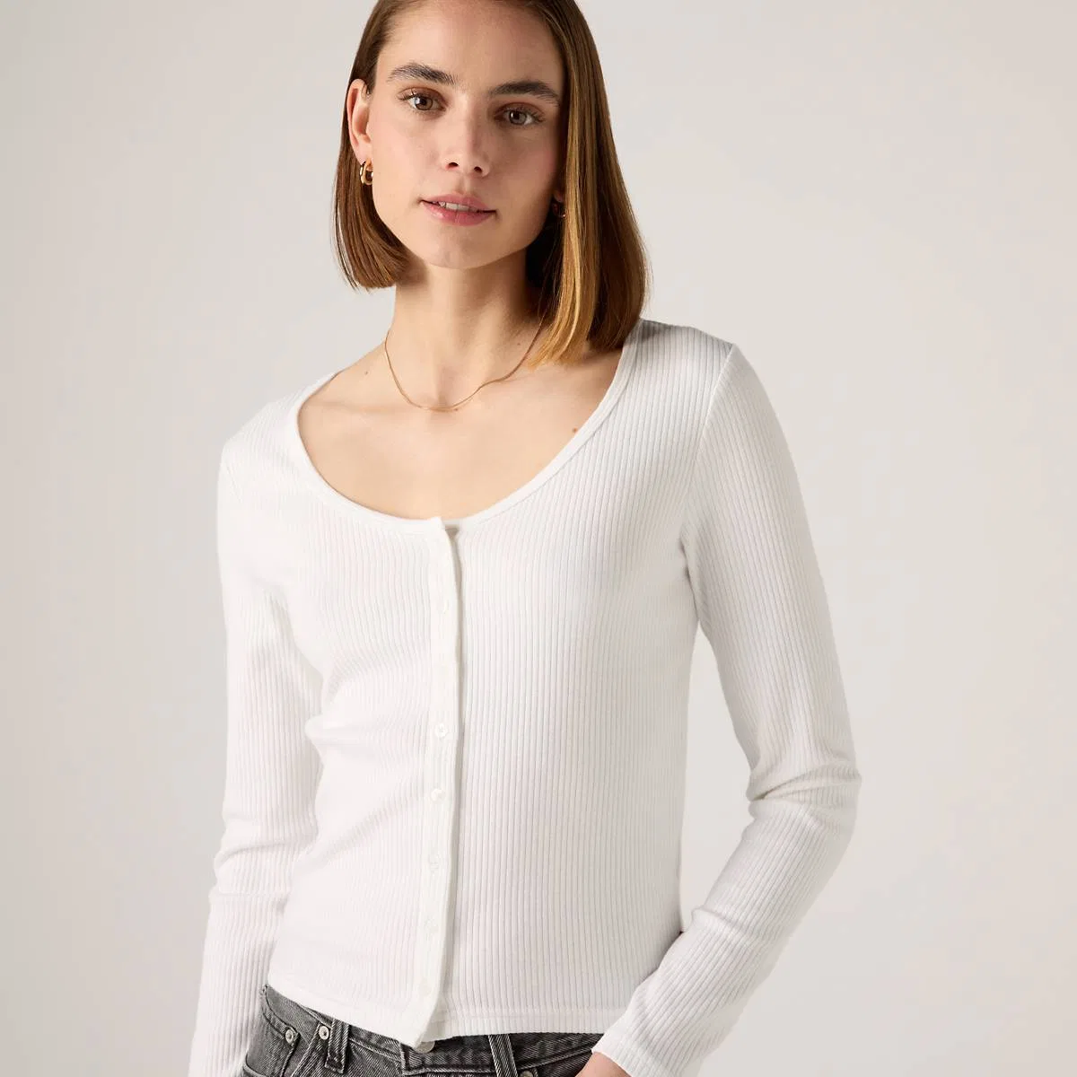Рубашка с длинными рукавами на пуговицах от Austen Levi's, Bright White - White — фото 2