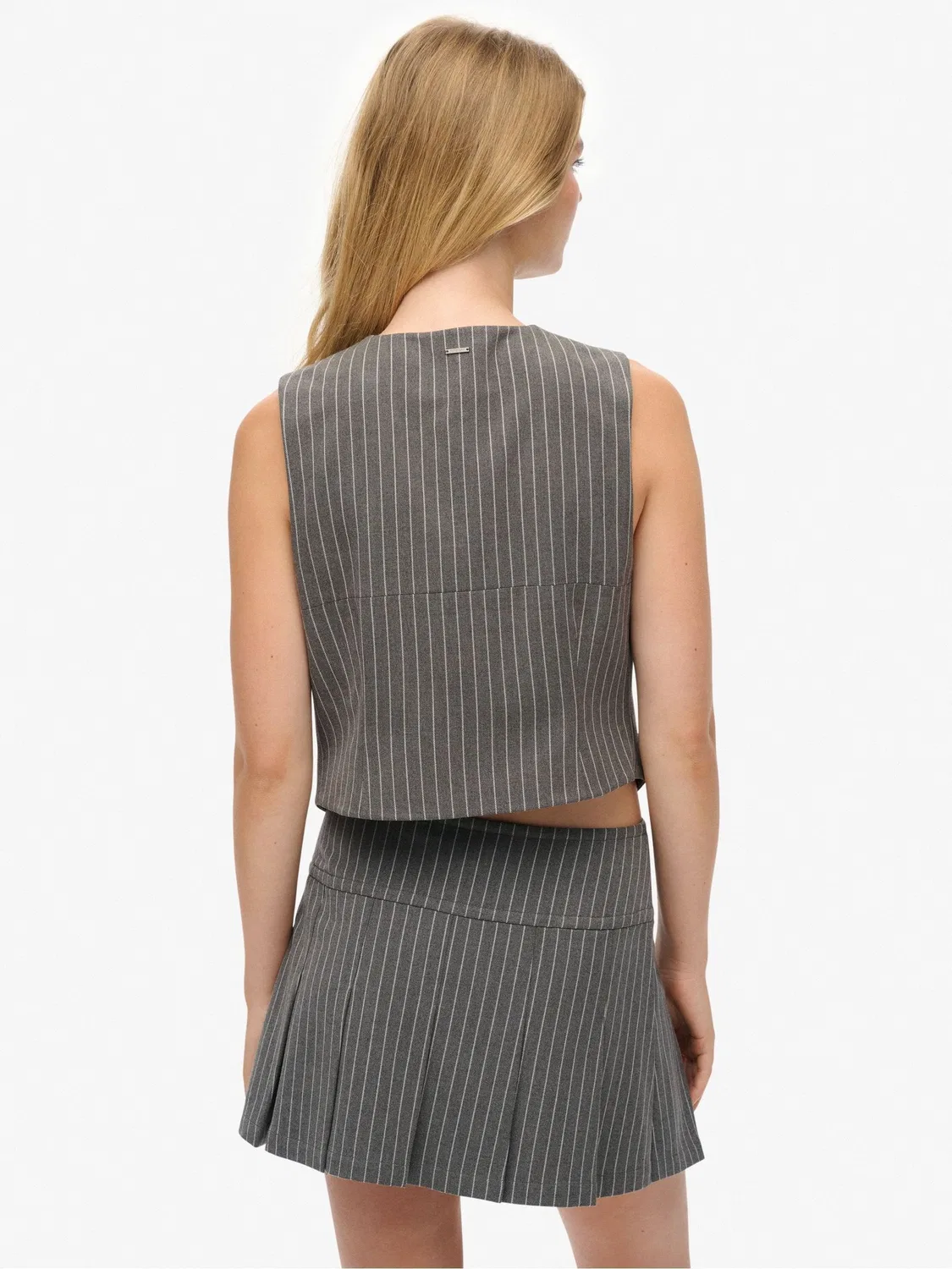 Жилет Superdry Grey Pinstripe, серый — фото 4