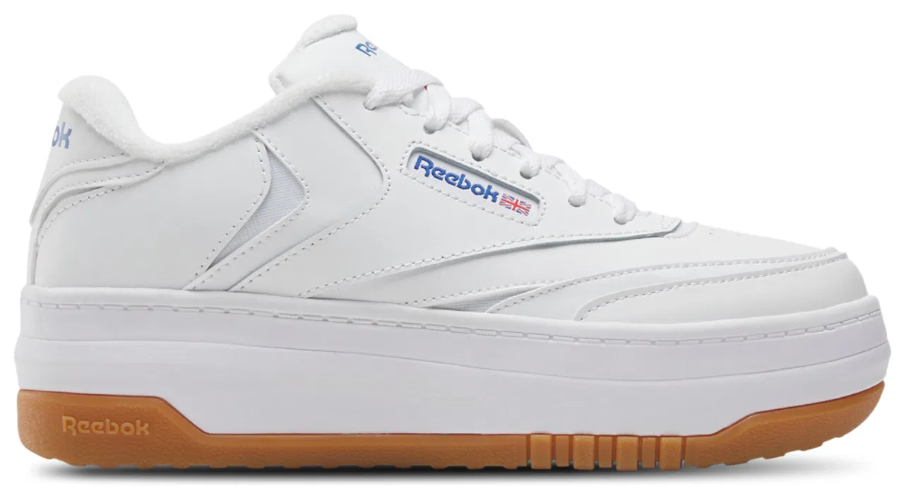 Детские кроссовки для девочек с платформой Reebok Club C Extra, Footwear White Footwear White Vector Blue
