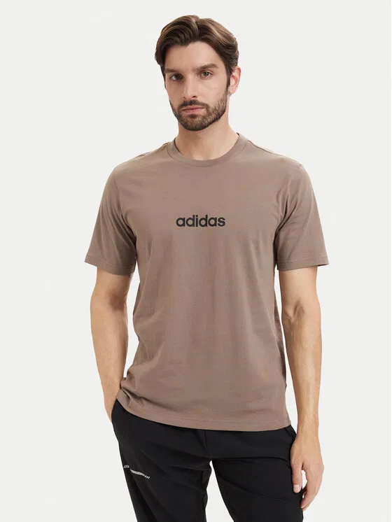 Футболка regular fit Essentials Linear Adidas, бежевый