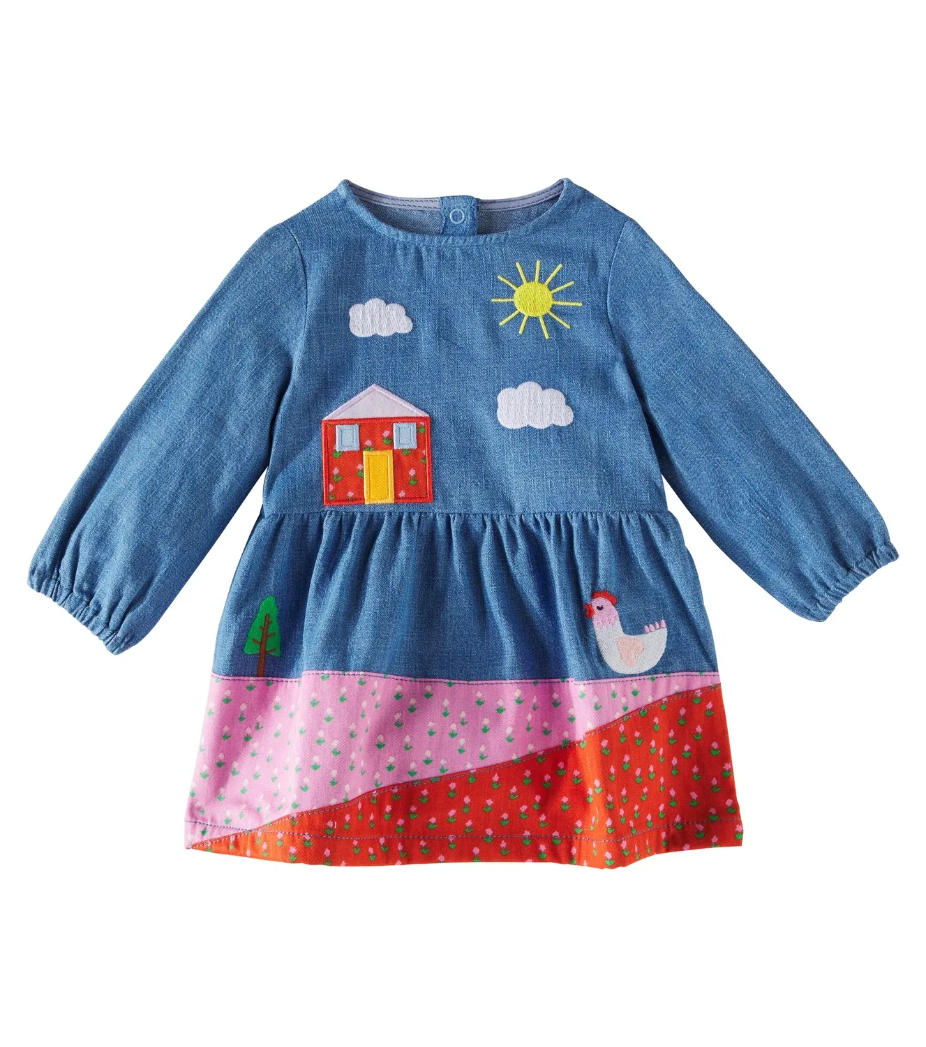Детское платье из набивного хлопка Stella McCartney Kids, мультиколор