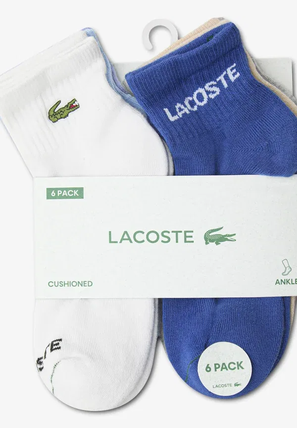 Набор из 6 пар носков унисекс (четверть носка) - носки Lacoste, светло-голубой — фото 3