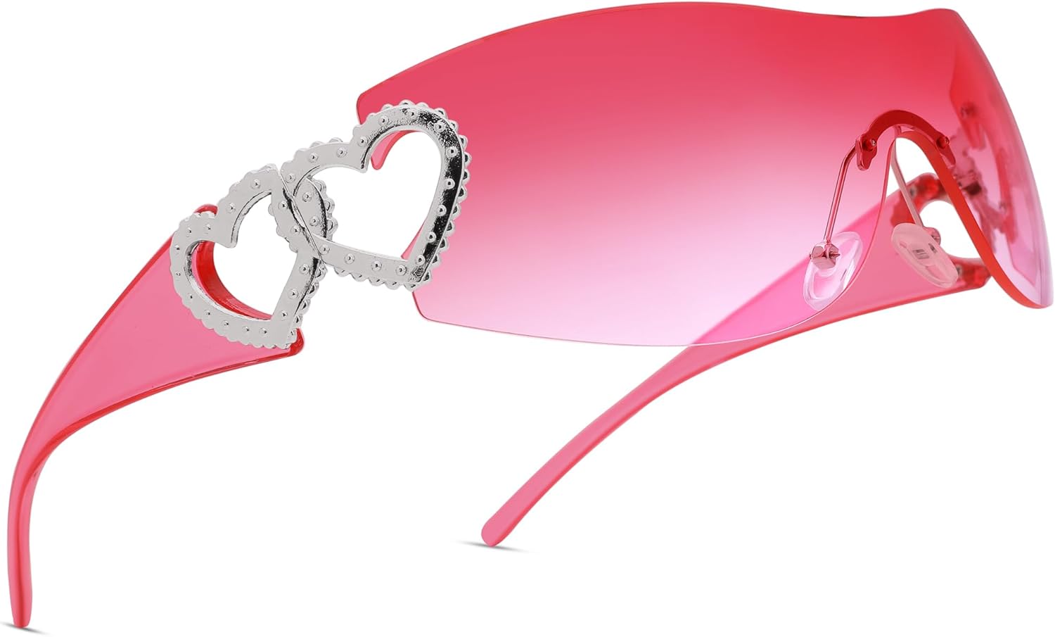 

Солнцезащитные очки Pro Acme Wrap Around Rimless Sunglasses для женщин и мужчин, большие, модные, футуристические солнцезащитные очки в стиле 2000-х, B1 - Red Frame | Gradient Red Lens