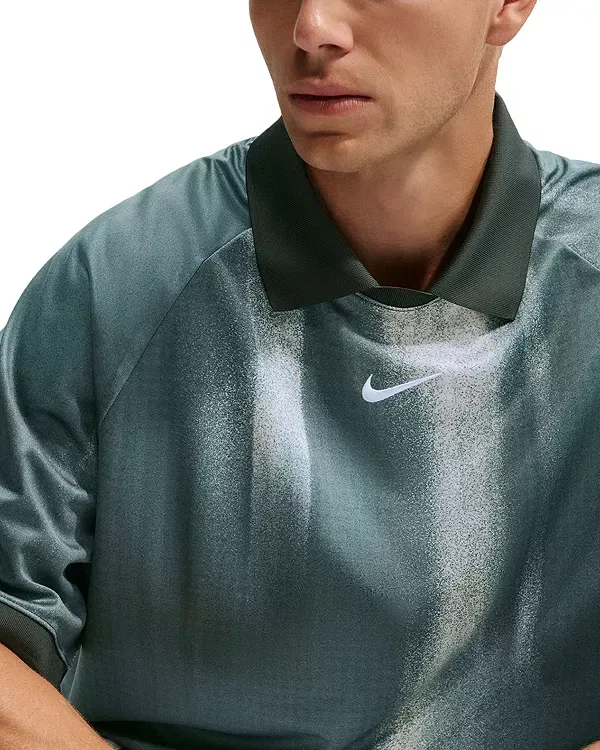 Мужская рубашка поло с коротким рукавом с принтом Nike, Mineral Slate — фото 3