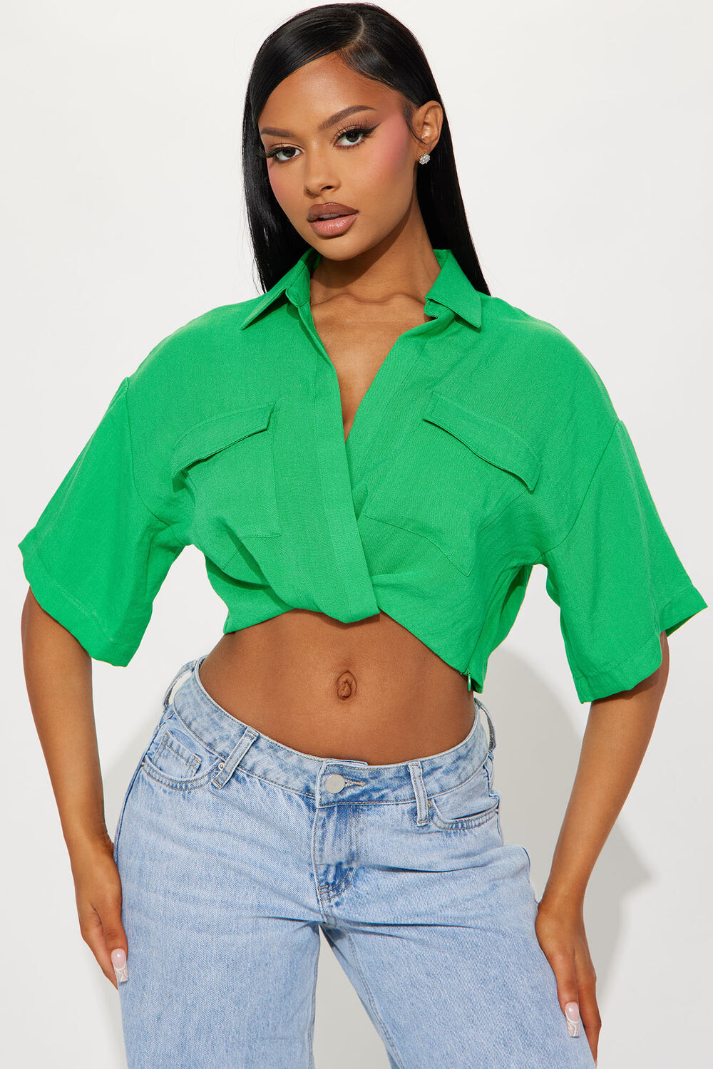 

Топ Fashion Nova JOFZESHHM012, зеленый