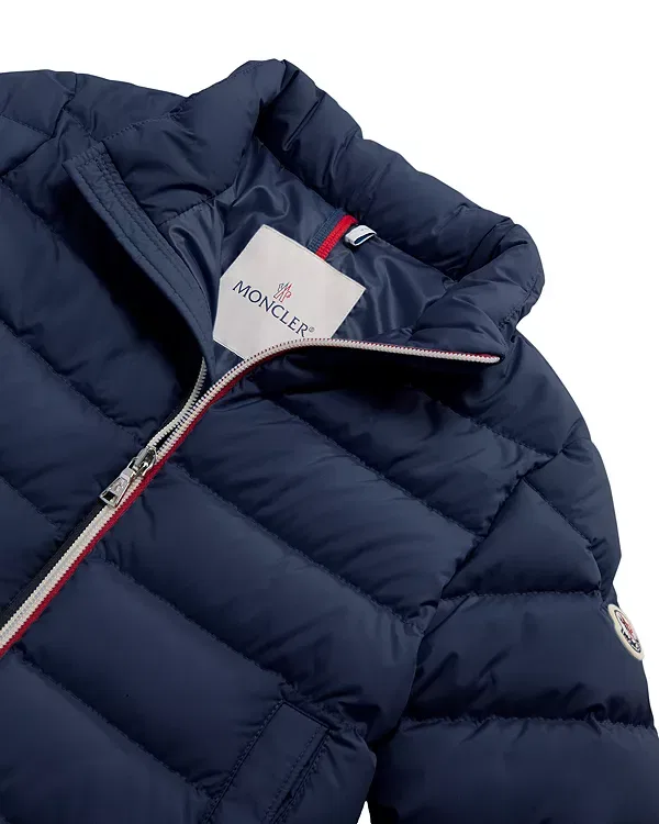 Детское пальто для мальчиков с принтом Serapio Down Puffer Jacket Moncler, темно-синий — фото 3