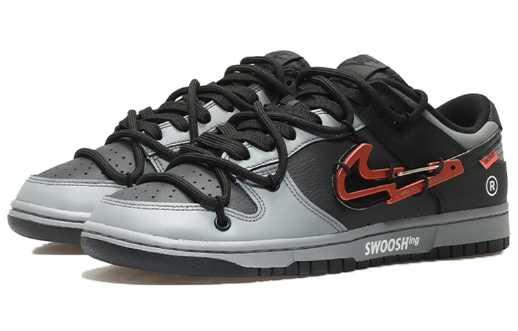 Кроссовки Nike Dunk Skateboard Shoes Men Low-Top, черный/серый — фото 3