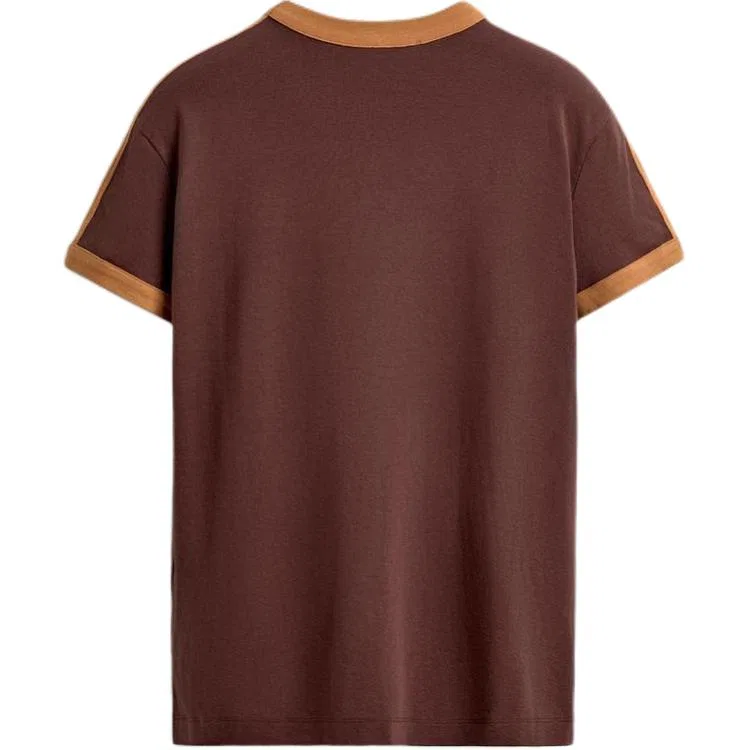 Мужская футболка с круглым вырезом Burgundy ZARA, Burgundy — фото 3