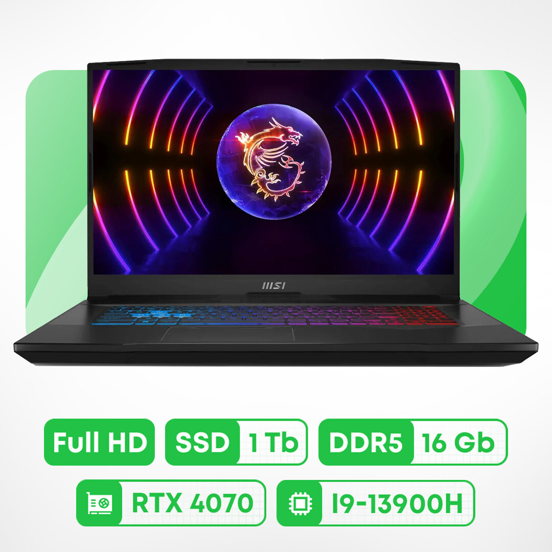 

Игровой ноутбук MSI Pulse 17, 17.3'', 16Гб/1Тб, Intel Core i9-13900H, RTX 4070, серый, английская/арабская клавиатура