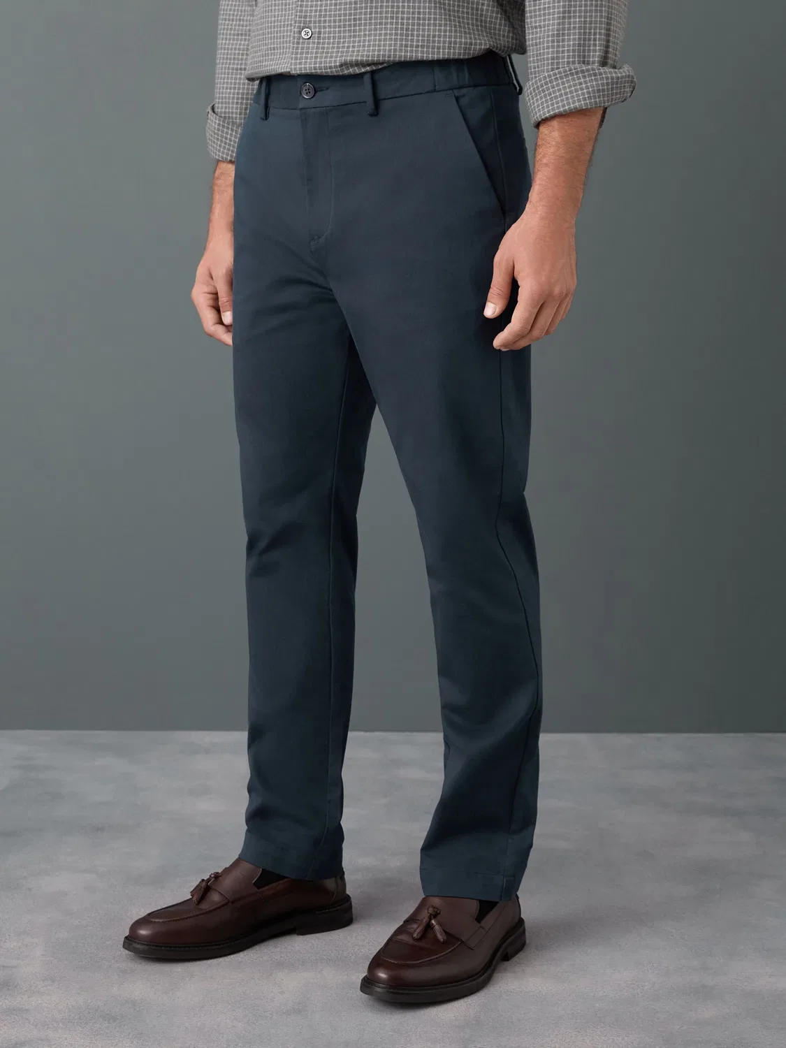 Чиносы Slim Fit, модель N. Premium Smart Cotton TENCEL Lyocell Blend Next, темно-синий
