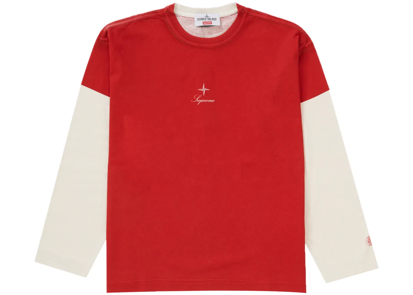 Мужская футболка с длинным рукавом Supreme Stone Island, Red