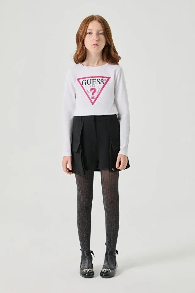 Детские шорты для девочек с принтом Guess, Black