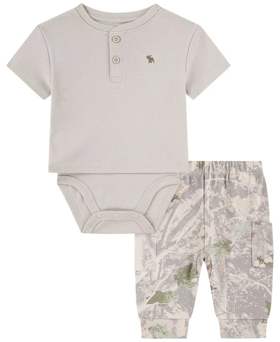 Комплект боди и карго-брюк с принтом Camo abercrombie kids