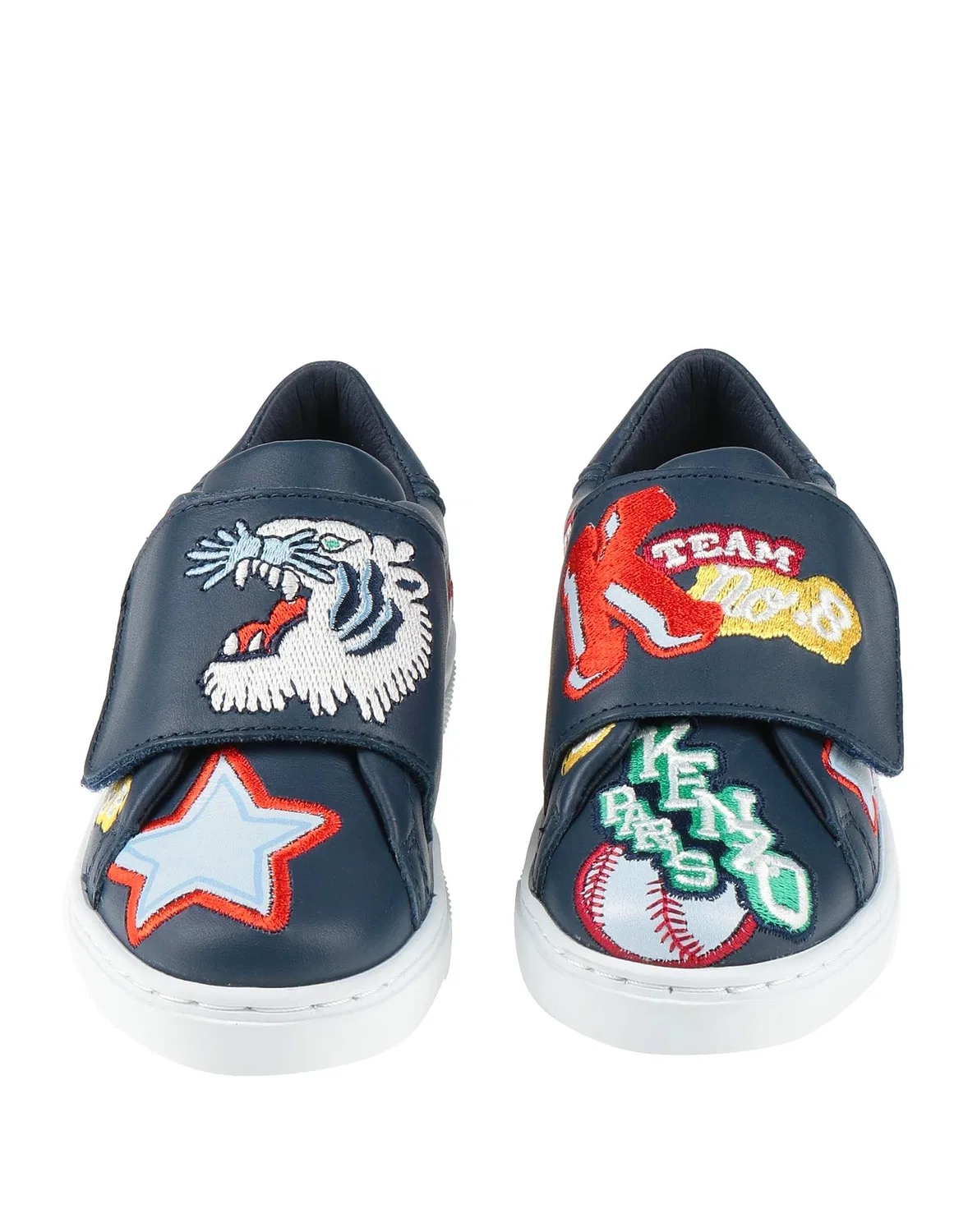 Детские кроссовки для девочек с принтом Kenzo Kids, темно-синий — фото 4