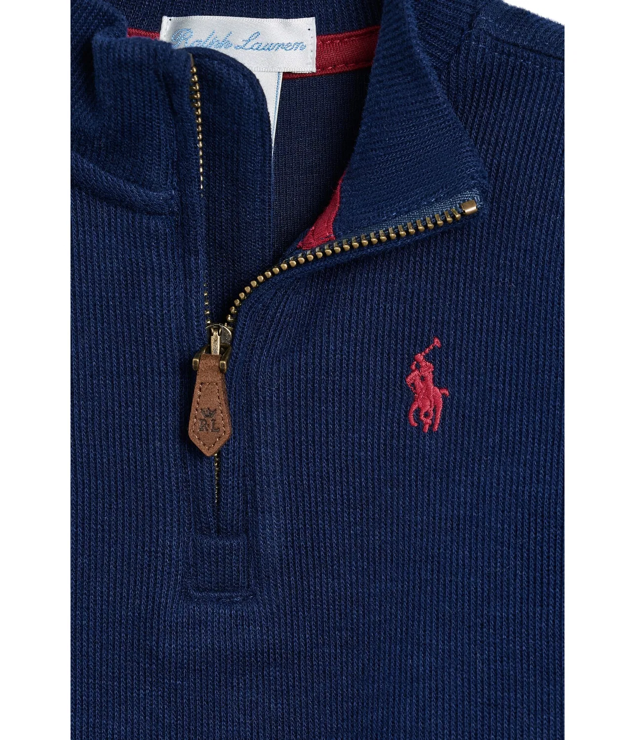 Пуловер Estate-Rib с молнией на четверть длины (для младенцев) Polo Ralph Lauren Kids, Refined Navy — фото 3