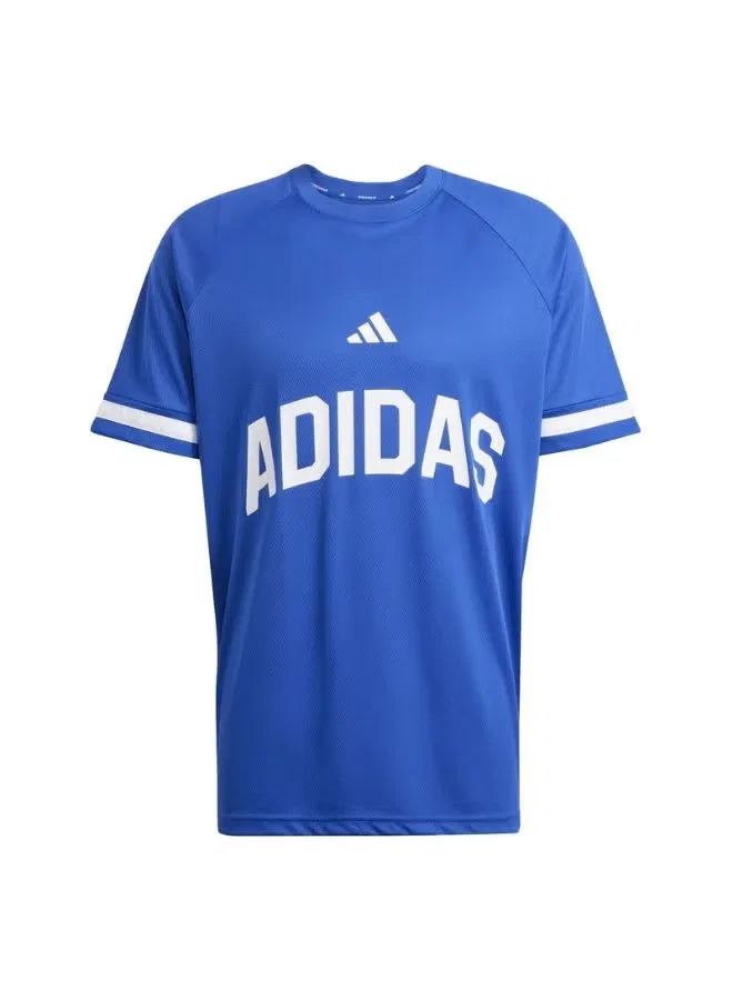 Футболка свободного кроя Seasonal Essentials US Sport Adidas, синяя — фото 2